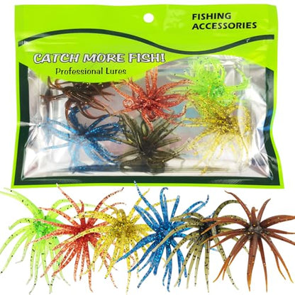 6 Pcs Soft Urchin Lures Fishing Saltwater Slow Floating Lures for Bass Trout Crappie - color: 1.97in/0.06oz