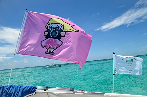 South Wind Designs Boat Flag Pole - Outdoor Boat Flagpole for Rod Holder & Rocket Launcher, Marine Grade Fiberglass Rod, EVA Foam Base with Gimbal End & Stainless Flag Clips, No Drill - 3ft Pole - size: 3' Pole