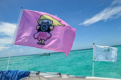 South Wind Designs Boat Flag Pole - Outdoor Boat Flagpole for Rod Holder & Rocket Launcher, Marine Grade Fiberglass Rod, EVA Foam Base with Gimbal End & Stainless Flag Clips, No Drill - 3ft Pole - size: 3' Pole
