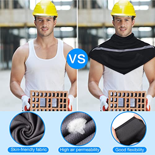 Seematn 4 Pcs Summer Balaclava Men Women Sun Face Mask for UV Protection Neck Covers with Reflective Strip Construction Work - color: Black