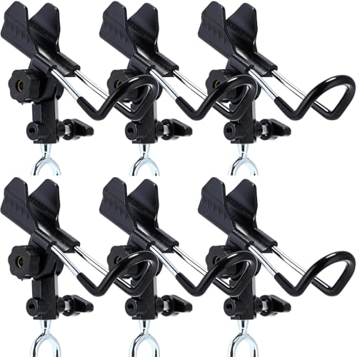 6 Pcs Fishing Rod Holder for Ground Upgraded Bank Fishing Pole Holders Adjustable Extra Long Drill Rod Stand for Catfish, Beach, Mud, Gifts for Men Birthday Christmas - color: Black