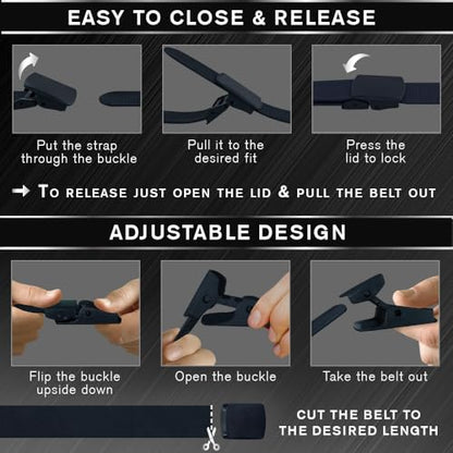 TECEUM Tactical Belt – Heavy-Duty & Quick Release – Military, Work, Rigger, Duty & Utility Belt for Men - color: Buckle 2 - Navy Blue, style: Medium-for Waist 36"-42" (Length 49")