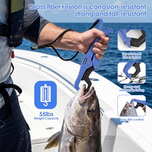 Fishing Tools Kit-Stainless Steel Fishing Pliers, Fish Lip Gripper, Multi-Functional Jaw Anti-Corrosion, Fishmen Must Have Fishing Gear - color: Blue