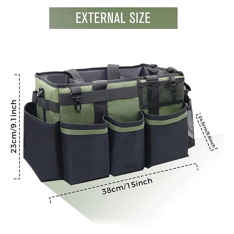 Wearable Cleaning Caddy Organize Bag with Spray bottle & Towel,Handles for Cleaners & Housekeeper,Under Sink & Car Cleaning Tool Organizers Bag with Adjustable Shoulder Strap&Waist Belt (Green) - color: Green