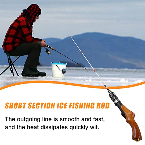 Ice Fishing Rod Lightweight Ice Fishing Gear Portable Spinning Rod 23" Ice Fishing Pole Winter for Trout Walleye Perch Panfish Crappie - style: Ice Fishing Gear