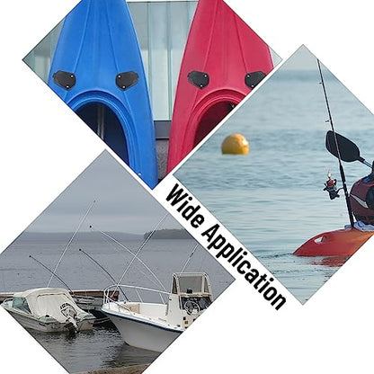WMYCONGCONG 2 PCS Kayak Deck Flush Mount Fishing Boat Rod Holder with Cap Cover for Kayak Boat Canoe