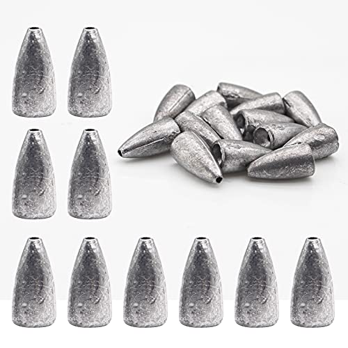 Fishing Weight Sinkers, 50pcs/55pcs Lead Worm Weights Fishing Sinkers for Bass Fishing Texas Rigs(2g/3.5g/5g/7g) - color: 5g/0.17oz-50pcs