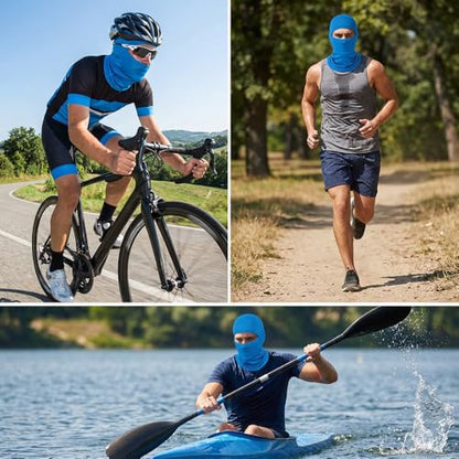3-6Pcs Balaclava Face Mask, Ski Mask for Men Women, Lightweight UV Protection Hood Breathable Cycling Fish - color: 3pcs-3colors-a