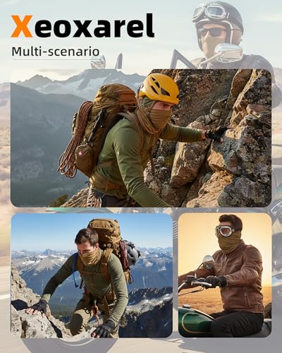 Xeoxarel Neck Gaiter, 7 Pack Cooling UV Protection, Bandana Face Mask Scarf for Men and Women - color: Black, White, Brown, Dark Grey, Olive Green, Sand, Camo