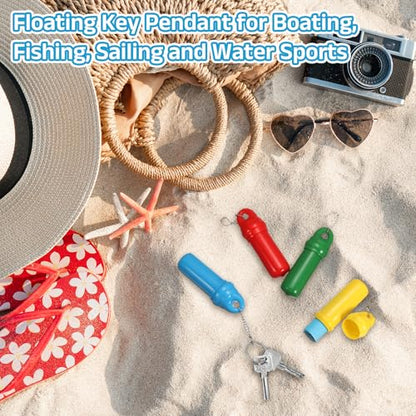 uxcell Floating Keychain, Float Key Ring Holder with Waterproof Container, Float Key Pendant for Fishing - color: Sky Blue