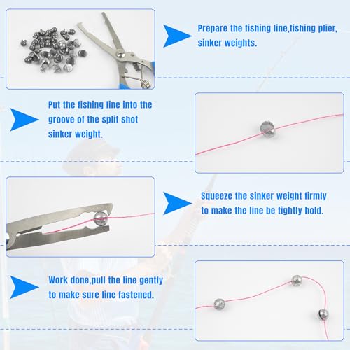 Fishing Sinker Weights Kit,100pcs Various Bass Casting Weight Removable Split Drop Shot Sinkers Pyramid Sinkers Disc Weights Catfish for Saltwater Freshwater Fishing