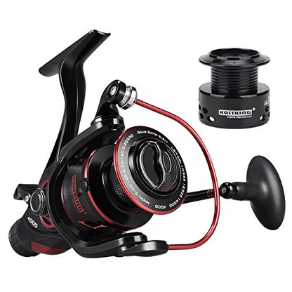 KastKing Sharky Baitfeeder III Spinning Reel 10+1 Shielded Stainless Steel BB - Carbon Fiber Drag for Live Liner Bait Fishing Action - style: 6000