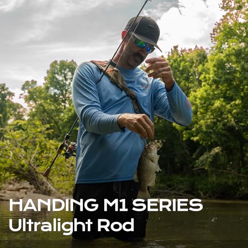 HANDING M1 BFS Rod Ultralight & Light Rod 2-Piece Trout Fishing Rod | Spinning & Casting Rod for Trout Panfish Crappie Perch and Other Light-Tackle Species in Creeks Rivers Lakes and Ponds - size: 7' - Light - Fast