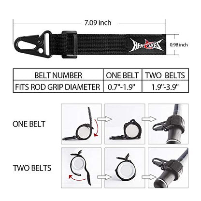 HERCULES M4 Fishing Lanyard, Fishing Pole Tether, Kayak Paddle Leash, Heavy Duty Retractable Coiled Lanyard for Fishing, Rods, Pliers, Boating, Paddles, Kayak - color: Rod Tie Belts