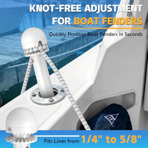 Salcod Boat Fender Rod Holder, Line Adjuster with Easy-Grip Head, 1 Pack | Fits Compatible Rod Holders, Holds Fender Line for Height Adjustment, Non-Slip Plastic Grip Head, No-Drill Docking Setup - size: 1 Pack
