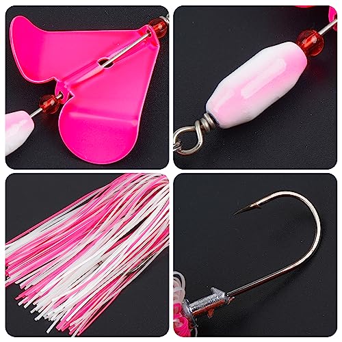 6PCS Bass Spinner Baits Buzz Bait Hard Metal Fishing Jigs for Bass Trout Pike Salmon Multi-Color Spoon Spinner Bait Saltwater Freshwater - color: B - 6PCS