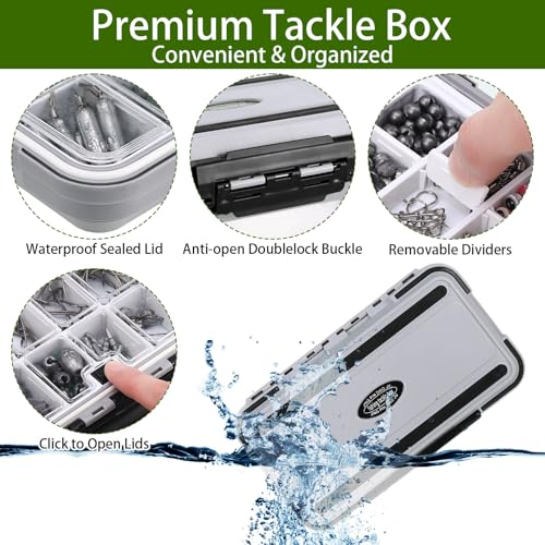 Seenelling 482 Pcs Fishing Tools Kit Fishing Accessories Kit Include Fish Hook Lures Hook Remover Lip Gripper Backpack for Men Women Gifts - color: Camo