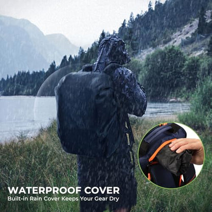 KastKing Bait Boss Fishing Tackle Backpack with Rod Holders-4 Tackle Boxes-Rain Cover,Storage for Fishing Gear - color: B: Orange