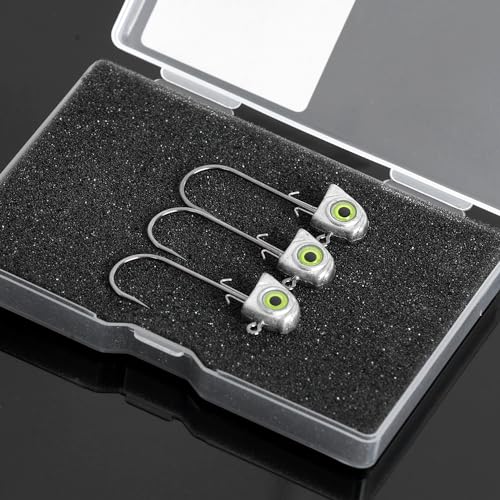 OJY&DOIIIY Swimbait Jig Heads with Chartreuse Fish Eye, 1/8 3/16 1/4 3/8 1/2oz Jigheads for Freshwater&Saltwater Fishing 10/15 Pack - color: Unpainted, size: 1/8oz - 15PCs