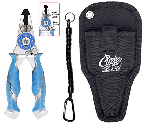 CUDA 7.5" Mono/Braid Fishing Pliers & Wire Cutters | Durable Wire, Braid, Mono & Fluorocarbon Cutter | Saltwater & Freshwater Use | Heavy Duty Nylon Sheath & Lanyard Included