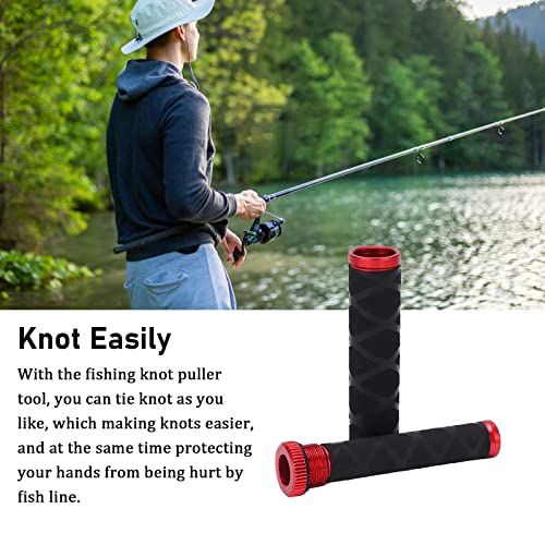 OUKENS Fishing Line Dragger, Fishing Knot Puller Tool Assist Fishing Line Knotting Device Tension Line Dragger for Fishing - color: Red
