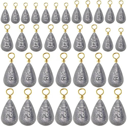 Bass Casting Swivel Bell Sinkers Fishing Weights Drop Shaped Fishing Sinkers Catfish Weights for Ocean Saltwater Surf Bass Casting Gear Tackle - size: 1/2oz 3/8oz