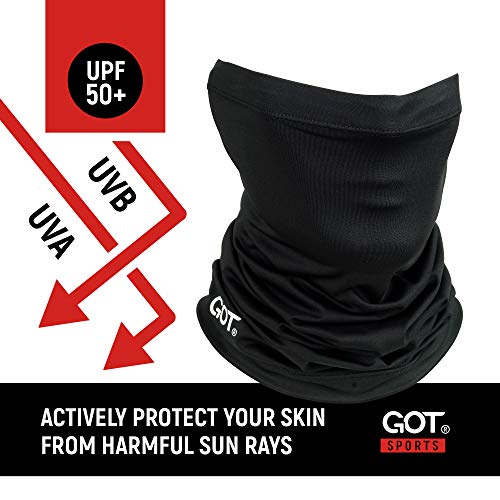 UPF 50+ Fishing Neck Gaiter - UV Face Mask Sun Protection for Men Women | Moisture-Wicking, Quick-Drying, Built-in SPF, UVA/UVB Blocking, Hunting Camo Design, Versatile Headwear - color: Midnight Black