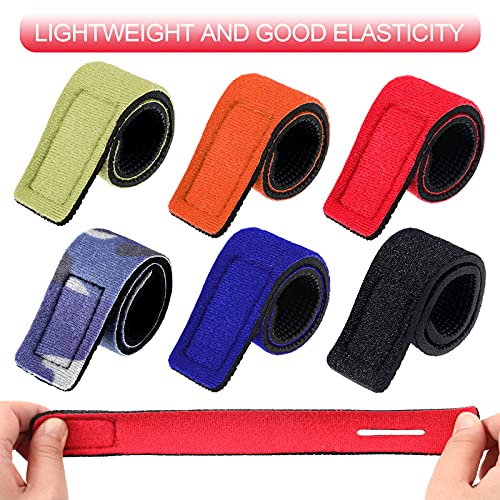 Sumind 12 Pcs Fishing Rod Straps Ties, Fishing Pole Belts Stretchy Straps, Elastic Tackle Ties Cable Holders Fit for Casting Rods, Spinning and Fly - color: Lovely Color