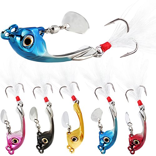 Sougayilang Jigs Fishing Lures Sinking Metal Spoons Micro Jigging Bait - color: C-2.95in/0.42oz-5PCS with BOX