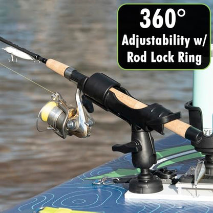 SUP Angler Lite Universal Paddle Board Mount with Paddle Board Fishing Rod Holders, Phone Holders, Cup Holders; Paddle Board Accessories - style: 1 Rod Holder / 1 Cup Holder