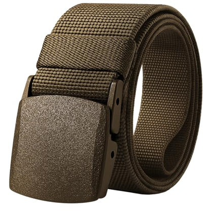 TECEUM Tactical Belt – Heavy-Duty & Quick Release – Military, Work, Rigger, Duty & Utility Belt for Men - color: Buckle 2 - Brown, style: Small-for Waist 30"-36" (Length 45")