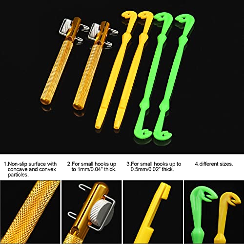 Realure 6 Pcs Fish Hook Line Quick Fishing Knot Tying Tool Kit with Disgorgers, Tie Fast Metal Fishing Line Tieing Tool, Portable Tying Knotting Tool for Fly Fishing Sea Fishing Casting Fishing