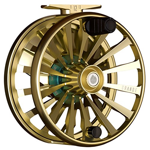 Redington Grande Fly Fishing Reel, Heavyweight Big Game Fly Reels, Freshwater and Saltwater, Super-Torque Drag System, Champagne, 5/6/7 - color: Champagne, size: 5/6/7