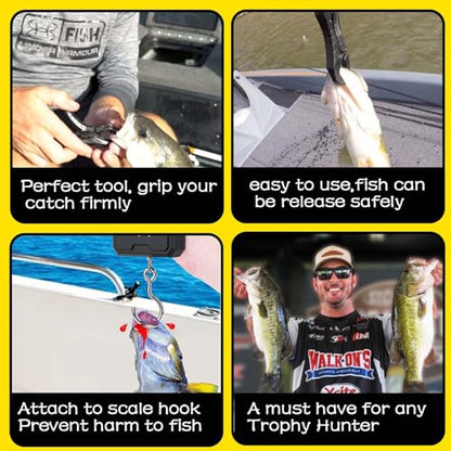 4.5'' Fish Lip Gripper, Digital Scale Hook Non-Puncture Replacement Clamp - Fish Grabber for Fishing Cull Tag Tournament Bass Fishing Culling System Accessories (Pack of 2)
