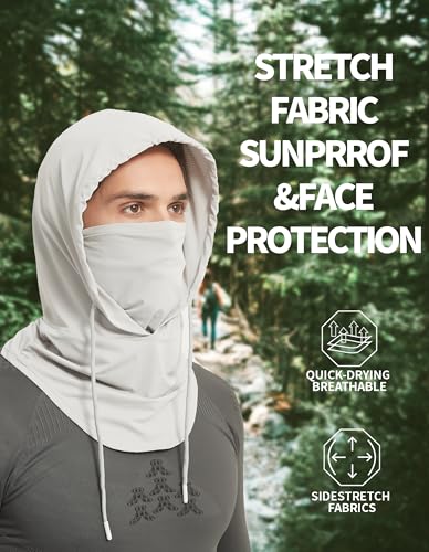 Vimnunts Sunproof Balaclavas Summer Cooling Face Mask Breathable Full Head Mask UV Protection Hood - color: Grey