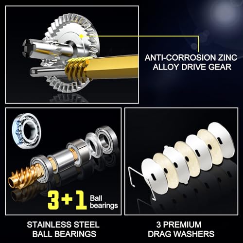Sougayilang Fishing Rod Combo, 2-Piece Trolling Fishing Reel Combo with 3.8:1 Gear Ratio & 3+1 Bearings, Aluminum Reel Seat for Saltwater/Big Game Fish - color: LDT30-Left Handed