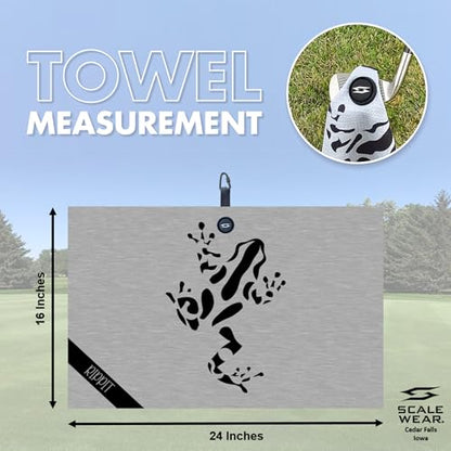 Rippit Magnetic Waffle Golf Towel – Large 16"x24" Microfiber Golf Club Ball Magnet Clip to Hang on Bag Cart Strong Premium Strength Ultra Absorbent Gear Men Gift (Rippit Gray) - color: Rippit Gray