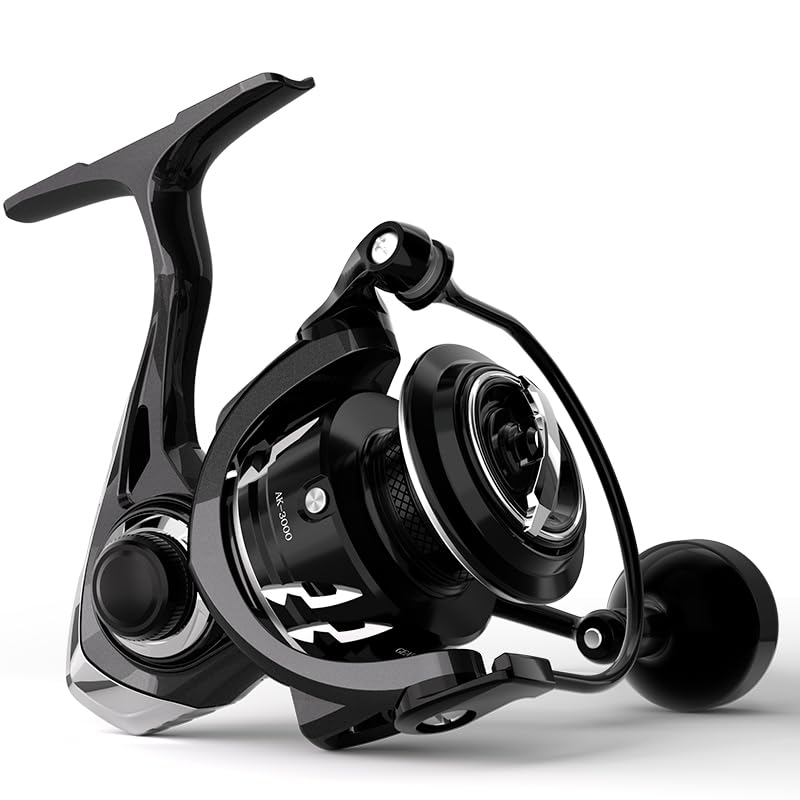 Ashconfish AK Spinning Reel -Ultra-Strong Aluminum Body, Over 25lbs Drag, Anti-Reverse Bearings, 8+1 Double-Shielded Stainless-Steel BB Design for Saltwater & Freshwater Fishing - size: 4000(IPX6)