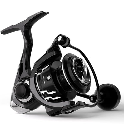 Ashconfish AK Spinning Reel -Ultra-Strong Aluminum Body, Over 25lbs Drag, Anti-Reverse Bearings, 8+1 Double-Shielded Stainless-Steel BB Design for Saltwater & Freshwater Fishing - size: 6000(IPX6)