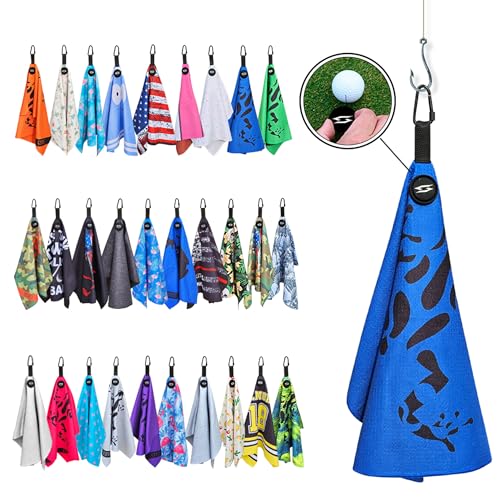 Rippit Magnetic Waffle Golf Towel – Large 16"x24" Microfiber Golf Club Ball Magnet Clip to Hang on Bag Cart Strong Premium Strength Ultra Absorbent Gear Men Gift (Rippit Blue) - color: Rippit Blue