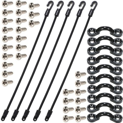 5Pcs Rod Tamer Strap Holder Deck Mount Connector Mount Rod Strap Rod Hold Down Strap for Boat Kayak Fishing - size: 12 Inch