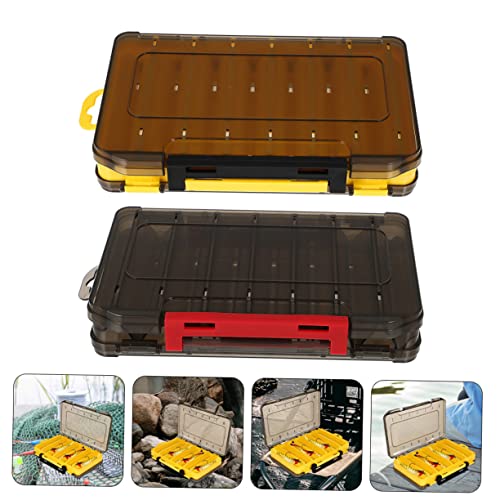 2Pcs Portable Fishing Gear Storage Box Multi Grid Fishing Tackle Organizer for and Hooks Durable Fishing Lure Case for Easy Access and Organization