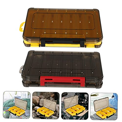 2Pcs Portable Fishing Gear Storage Box Multi Grid Fishing Tackle Organizer for and Hooks Durable Fishing Lure Case for Easy Access and Organization