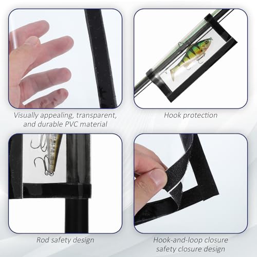 Fishing Lure Wraps, 6 Pcs Clear Fishing Lure Covers Hook Safety Cover Transparent Lures Fishings Bait Hook Storage Protectors Pole Sleeve Guard to Keep Fishermen Fishings Safe for Rod