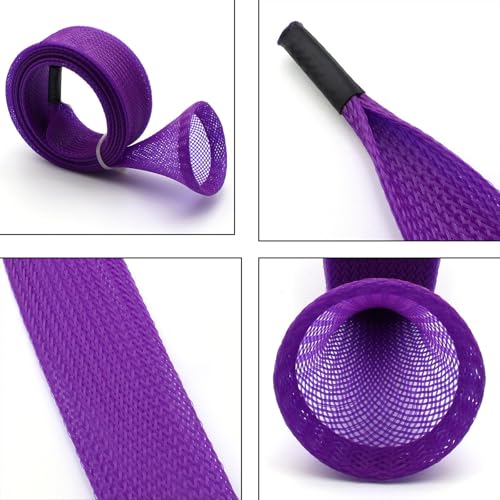 Mr. Z Pack of 4 Casting Fishing Rod Sleeves with 2 Rod Straps Fishing Rod Covers Pole Jacket Rod Socks - color: Purple