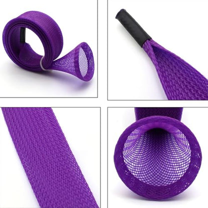 Mr. Z Pack of 4 Casting Fishing Rod Sleeves with 2 Rod Straps Fishing Rod Covers Pole Jacket Rod Socks - color: Purple