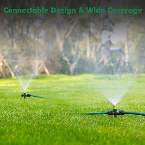 RESTMO Sprinkler Stake 3 Pack Zinc Alloy Lawn Sprinkler Spike Base | Flow-Thru Sprinkler Base for Yard & Garden Irrigation, Stable & Durable, Bright Green Glitter, Sprinklers 3/4"NH Compatible - size: 3 Pack