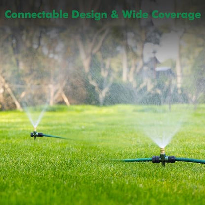RESTMO Sprinkler Stake 3 Pack Zinc Alloy Lawn Sprinkler Spike Base | Flow-Thru Sprinkler Base for Yard & Garden Irrigation, Stable & Durable, Bright Green Glitter, Sprinklers 3/4"NH Compatible - size: 3 Pack