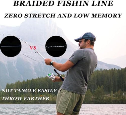 Braided Fishing Line, Strong Power, Great Abrasion Resistance, Thin Diameter, No Stretch, Low Memory and High Sensitivity(164/328/547/1093Yds) 10/15/20/30/40/50/60/70/80/100LB,4/8 Strands - color: Dark Green, size: 20LB-0.18mm-328YDS(300M)-4 Strands