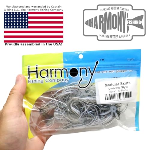 Harmony Fishing – Quick Change Umbrella Skirts for Fishing Jigs, Spinnerbaits, Buzzbaits, Lures, Baits (10 Pack) - color: Black/Blue